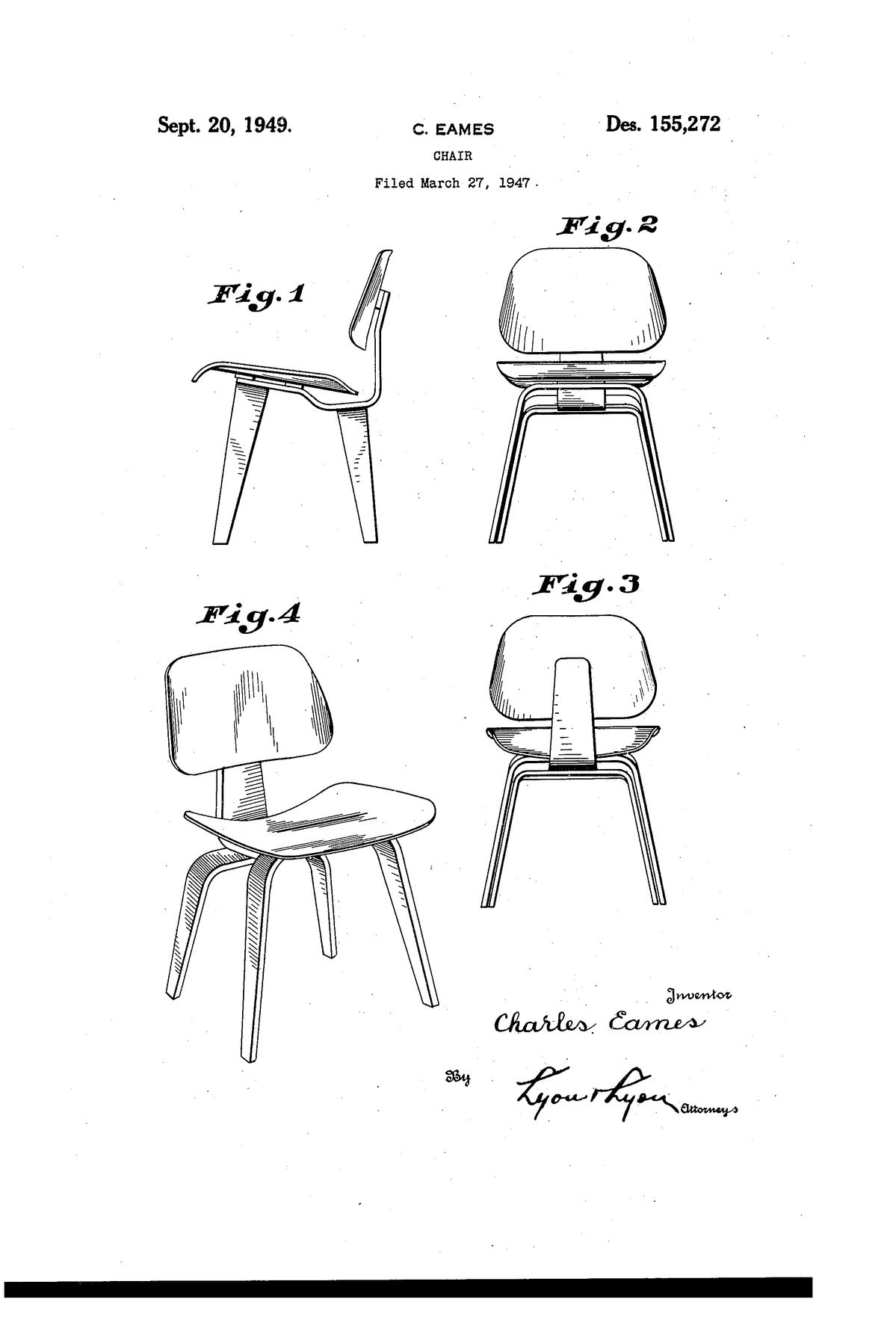 LCW Chair by Charles and Ray Eames - view 5